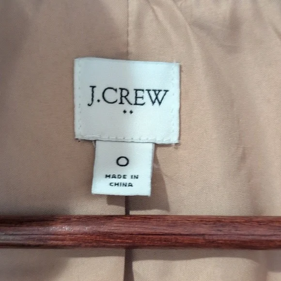 J. Crew Size 0 Camel Brown Wool Pea Coat With Zipper - Picture 2 of 4